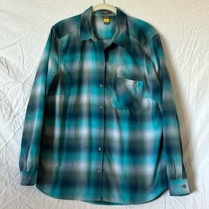 Eddie Bauer Travex Rainbow Plaid Long Sleeve Button Shirt